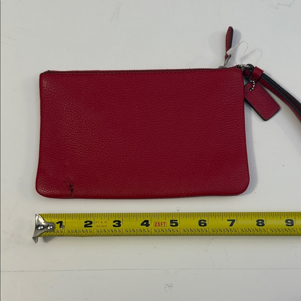 Coach Cherry Red Leather Wristlet READ DESCRIPTION!!! - Picture 2 of 4